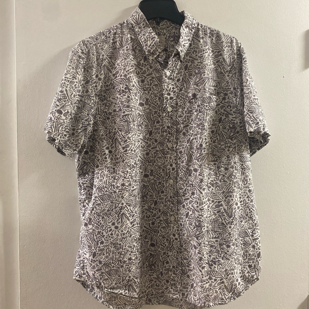 GAP Men's Monochrome Patterned Casual Shirt